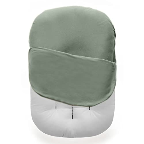 Image of MOZAH Baby Lounger Pillow Cover – Machine Washable and Breathable Cotton Fitting Most Infant Loungers and Baby Nest Loungers (Roman Green)