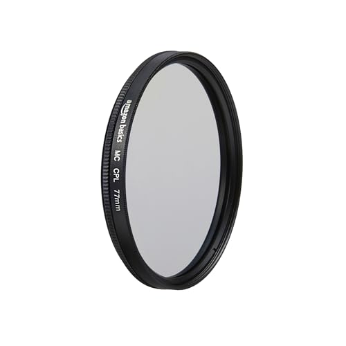 Amazon Basics 77 mm Circular Polarisations-Schutzfilter für tiefere Farben, Reduzierung von Blendung und Reflexionen, Mehrfach beschichtet, schützt vor Staub, Schmutz und Kratzern