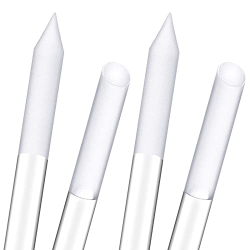 Poussoir à Cuticules en Verre 2 Pièces Tondeuse à Cuticules Double Face de Manucure Dissolvant de Cuticules Outil à Pousse-Cuticules Dissolvant Bâton de Manucure (Blanc) Cover