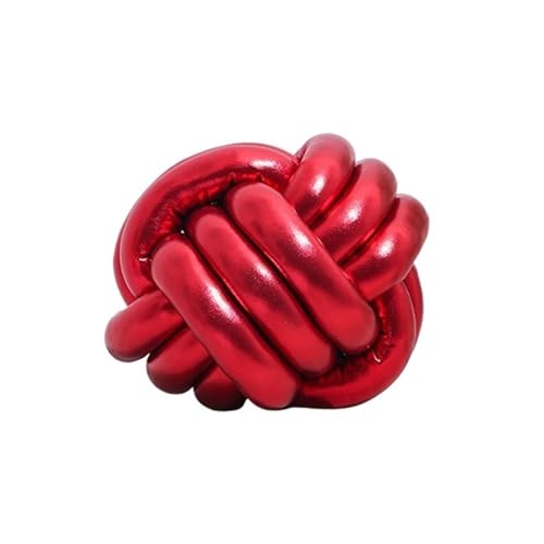 XIUsheUA Cojín Anudado a Mano Almohada Tejida a Mano con Forma de Bola Cuerda Tres Hilos y Nudos Aluminio for Ventana salediza(Red)