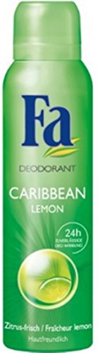 FA Deodorant Spray, Caribbean Lemon 5 oz (Pack of 4)