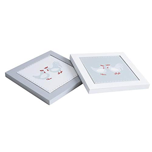 Dessous de plat poule en bois et céramique Cover