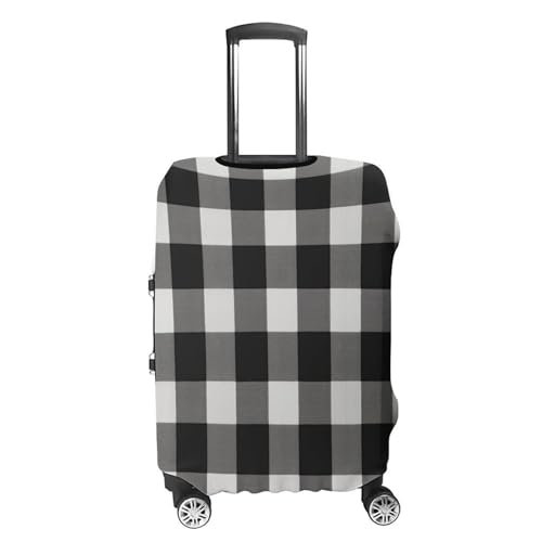 Travel Luggage Cover Elastic Suitcase Protector Anti-Scratch Washable Black And White Plaid Luggage Sleeve Tsa Approved Carry on Covers Baggage Cover Fits 18-32 Inch Luggages4