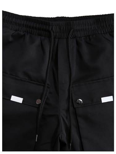 GORGLITTER Men's Baggy Cargo Pants Y2K Stacked Flared Sweatpants Wide Leg Street Pants3