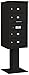 Salsbury Industries 3410S-04BLK 4C Pedestal Mailbox, Black