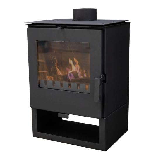Kaminofen ALAZ K5S Schwarz 6 kW, Kamin Heizofen Dauerbrandofen Holzofen, Кaminholz...