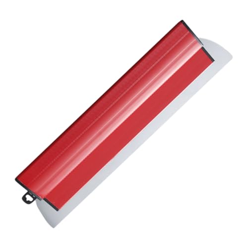 HOMSFOU Llana De Acabado Para Paneles De Yeso y Cemento, Herramienta Para Enlucir Paredes, Espátula Alisadora De 40 Cm, Color Rojo, Resistente y Ligera, Uso Obras y Reformas