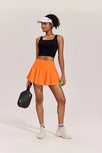 Image of PINSPARK Womens Tennis Skirt Pleated Athletic Skirts with Pockets Shorts High Waisted Golf Skort for Workout Pickleball