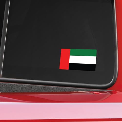 Image of World Country Flag Decal Stickers - Two Pack - for Cars Windows Bumpers Laptops Tablets Tumblers Cups Walls (United Arab Emirates)