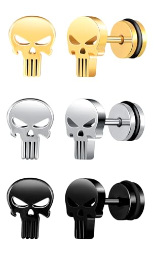 Yumilok Pendientes Personalizados para Mujer: Calavera Hueca de