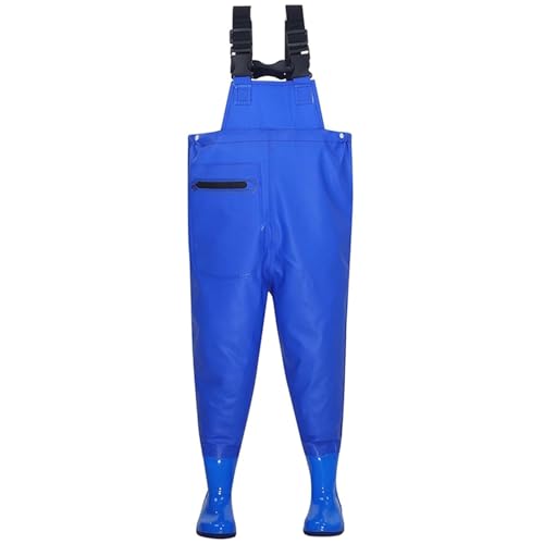 Nyutcwe Niños Waders impermeables jóvenes para jóvenes amables de la piel ＆ Cofre suave con botas PVC resistente al desgaste para la caza de pesca para niños, s