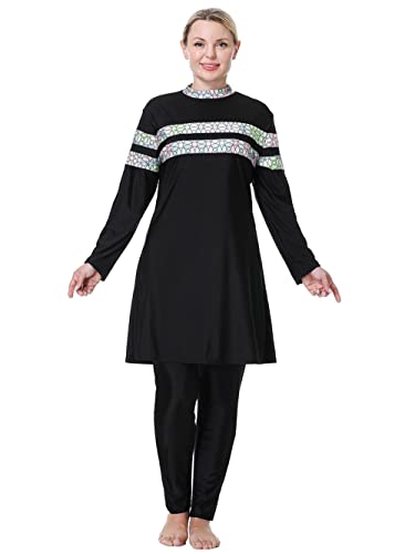 GladThink Frauen Muslime Lose und übergroße Modest Badeanzug Rosa 5XL Cover