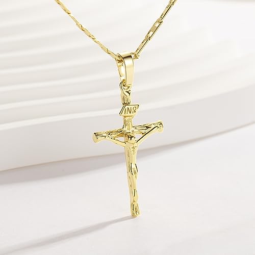 Cross Necklace 14K Gold Cross Necklaces for Women Crucifix Necklace Gold Pendant 45cm4