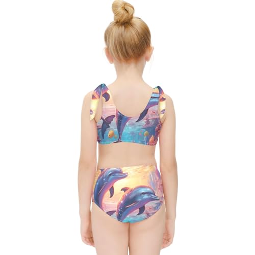 Girls' Bikini Set, Dolphins Kids Swimsuit 2 Pcs Beach Bathing Suit4
