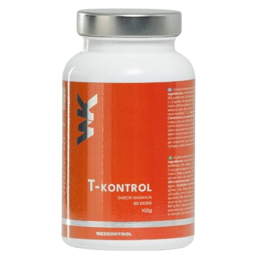 Weekontrol Termogénico Quemagrasa Potente. Té T-Kontrol en Polvo formulado con Té Negro y Verde. Infusión quemagrasas Vegana Natural. 58 Raciones y 5 Sabores (Naranja)