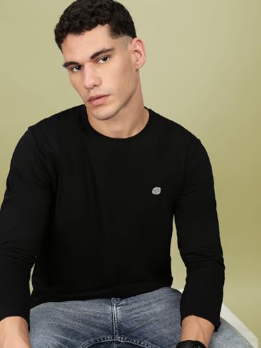 Image of Lux Nitro Men's Premium Cotton Long Sleeve T-Shirt | Modern Fit Casual Tee with Round Neck | Solid Regular Fit T-Shirt for Men