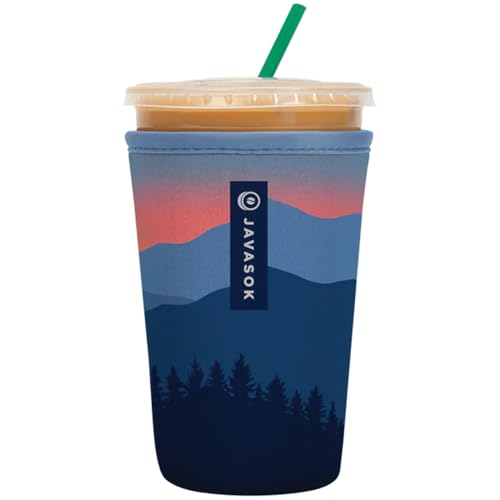 Sok It JavaSok Iced Coffee & Cold Soda Insulated Neoprene Cup Sleeve (Blue Ridge, Medium: 22-28oz)