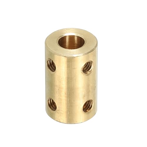 PATIKIL Wellenkupplung Anschluss L22xD14 7mm bis 7mm Bohrung Starre Kupplung Motor Welle Gelenk Anschluss mit Schraubendreher für 3D Drucker Schrittmotor CNC Maschine Gold