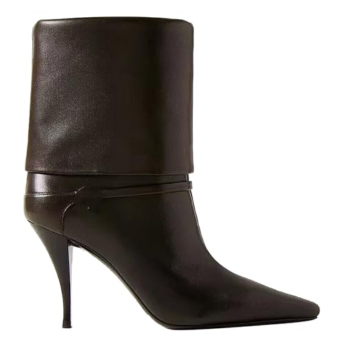 HEIDOUHEI Women's Pointed Toe Stiletto High Heel Ankle Booties Warm