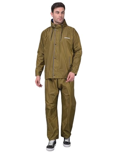 Image of Dollar Rainguard Men's Reversible Full Sleeve Solid Raincoat Set With Adjustable Hood and Pocket