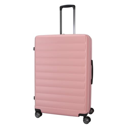 Valises rigides haut de gamme 8 roues motif à carreaux rose cendré