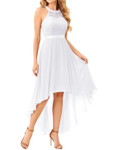 Image of Wedtrend Women's Semi Formal Dresses Halter Bridesmaid Dresses Wedding Guest Dress High Low Prom Dress