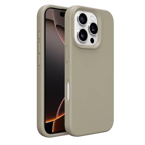 Image of iPhone 16 Pro Max Case Silicone,Soft Microfiber Lining(Rock ash)