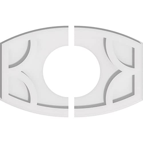 Image of Ekena Millwork CMP16X10KY2-06000 Kailey Architectural Grade PVC Contemporary, Two Piece Urethane Ceiling Medallions 16 inchW x 10 5 /8 inchH x 6 inchID x 8 1 /2 inchC x 1 inchP