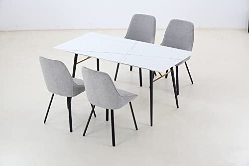 Homsof Ceramic Tile Small Space Dining Table Walnut Desk Top For Kitchen Living Room Or Office, 70", White 1 #TOP5