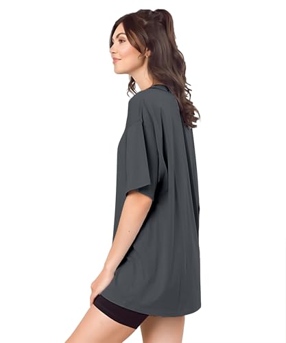Image of SHODOX Bio-Washed Anti Bacterial 100% Pure Cotton Women's Oversized Aesthetic Premium Printed T-Shirt | Cozy Soft, Less Wrinkles Loose Fit, Drop Shoulder, Korean Baggy Style Tees for Girls