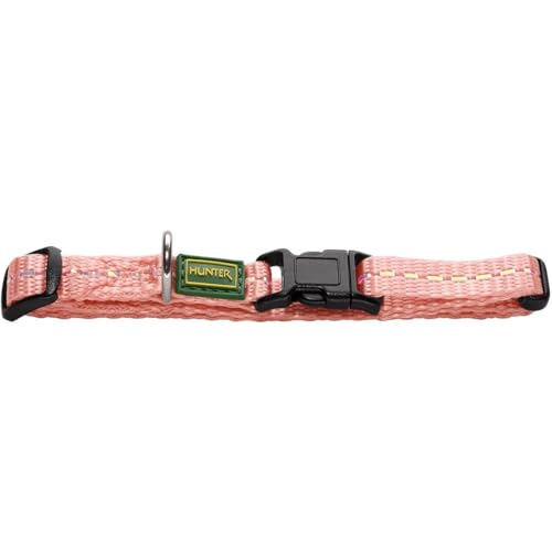 HUNTER TRIPOLI VARIO BASIC Hundehalsung, Hundehalsband, Nylon, reflektierend, Klickverschluss, XS-S, hellrosa