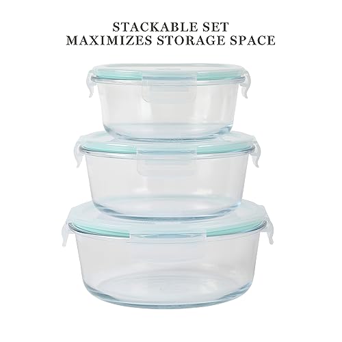 Marthastewartlamoine6piece44oz32oz22ozroundstorageborosilicateglasscontainersetwppsnapmarthabluelids  Urban Country Home Decor Martha stewart lamoine 6 piece 44 oz 32 oz 22 oz round storage borosilicate glass container set wpp snap martha blue lids  urban country home decor