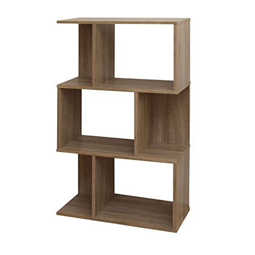 マナベインテリアハーツ 幅62 奥行28 高さ106 オープンシェルフ ディスプレイラック 本棚 飾り棚 間仕切り 3段 おしゃれ モジュールシェルフ ナチュラル