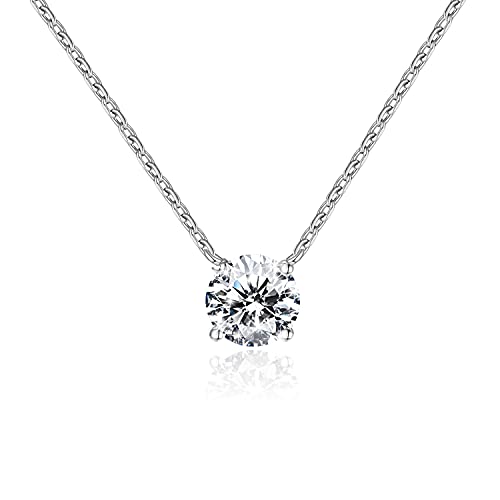Necklaces for Women,White Gold Plated Crystal Pendant Necklace Gift Jewelry for Women,18"+2"