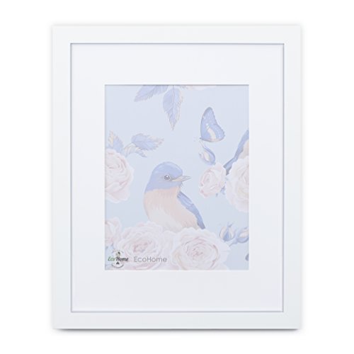 16x20 Frame White Wood - Matted for 11x14 Wall Photo Frames by EcoHome