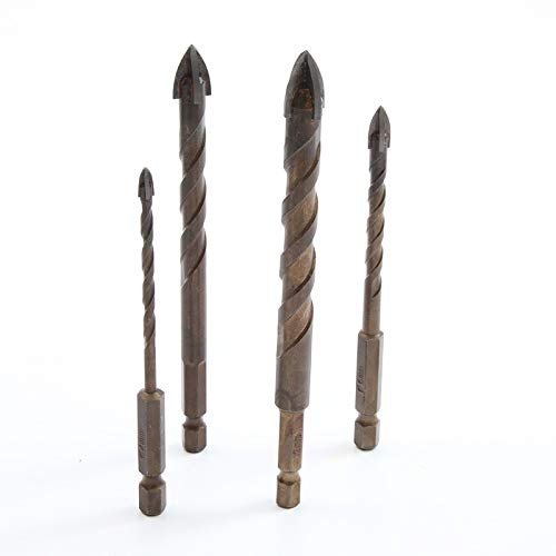 4/5/7/8/10pcs Punta da trapano Piastrelle Cemento Multiuso Parete in ceramica Vetro Cemento Apri foro Pietra Blu Taglierina Chiodo Trapano in metallo 3-12mm(10pcs 6mm)