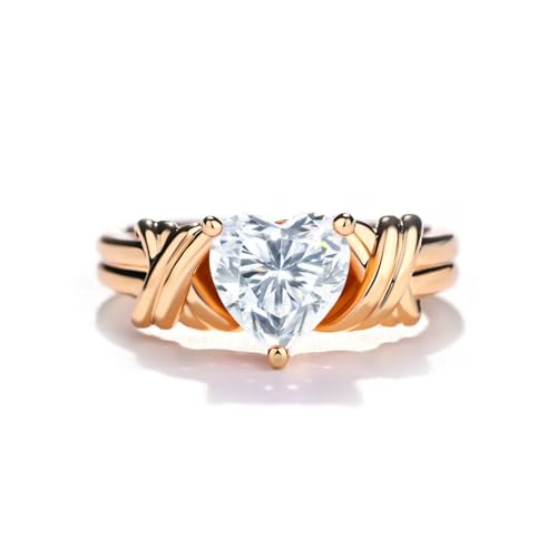Bague moissanite femme cœur 1,2ct argent S925 diamant de laboratoire
