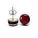 Stud Earrings Set, Burgundy 10 mm Round Studs for Women Girls Men Handmade, Stainless Steel Posts for Sensitive Ears, Lightweight Color Dot earrings by Candi Cove Designs