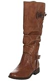 Seitliche Riemen mit Schnalle Mustang Damen Stiefel Braun, Schuhgröße:EUR 38