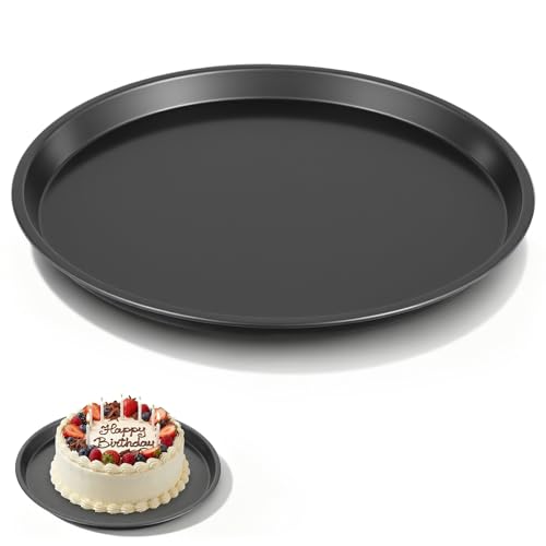 10 Inch Cookie Cake Pan Round Cake Pan Round Cookie Sheet Nonstick Giant Shollow Baking Pans Cakes Tray Pans for Home Kitchen Baking