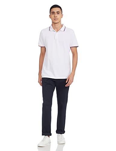 Image of Marks & Spencer Mens Solid Mid Rise Regular Fit Chinos