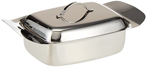 Raj Stainless Steel Butter Dish with Lid 19 cm x 12 cm x 5 cm Silver KTS034 Butter Dish Ideal Butter Keeper
