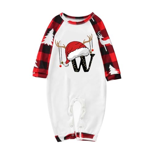 Generico Conjunto de pijama de Navidad para familia, cuello redondo, dos piezas, pijama de invierno a juego, pijamas navideños para niños, cómodo, ropa de noche de manga larga de algodón, camiseta y