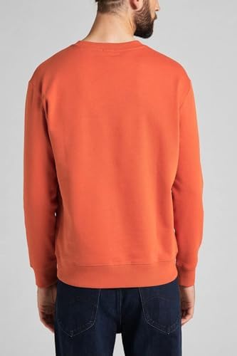 Lee Bisiklet Yaka Sweatshirt Erkek Sweatshirt, Turuncu, XL - Görsel 5