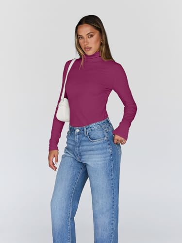 Image of Trendy Queen Women's Turtleneck Long Sleeve Shirts Basic Underwear Tops Winter Clothes 2026