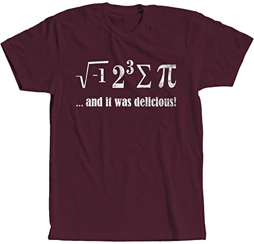 I Ate Some Pie and It was Delicious Funny Math Pi Equation Science Sarcastic Humor T-Shirt L Maroon