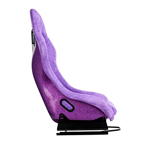 One Piece Of Universal Purple Glitter Fiberglass Bucket Racing Seats Suede With Double Sliders For Car Use Back Driving Simulator Cockpit Gaming Replacement Chair #TOP3