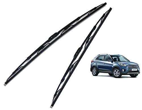 Image of Euro Care Metal Type Wiper Blade Compatibility with Hyundai Creta (Model : 2015-2019) Windshield Car Wiper Blade Size D-26,P-16