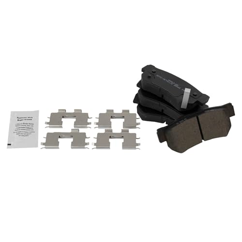 Image of TRQ Rear Brake Pad and Rotor Set Semi Metallic Coated Rotors Calipers Compatible with 2006 Hyundai Sonata To 2 /28 /06 Production Date