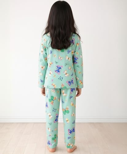 Image of Anthrilo Pure Cotton Printed Pyjama Set for Girls | Sleepwear | Night Suit, Night Wear | Long Sleeves T-Shirt & Pyjama | Regular Wear | 0-14 Years